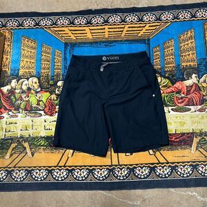 Vuori Men’s Meta Shorts Size 30 waist navy blue black Vuori V379 missing button